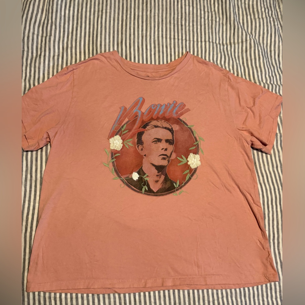 Lucky Brand floral embroidered Bowie Tee